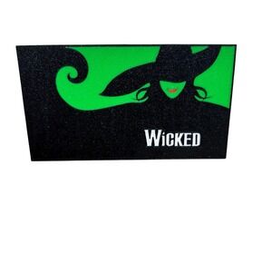Wicked Logo Block‎ Sign Green Black Shelf Decor Elphaba Witch Of The West